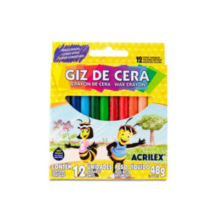 Giz De Cera 12 Cores Sortido Gizao 9111 - Acrilex