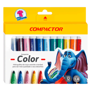 Caneta Hidrografica Lavavel 12 Cores 81000 - Compactor