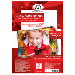 Papel Glossy Adesivo JA-100 - Kit