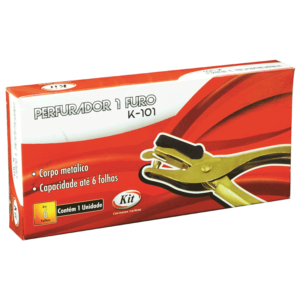 Perfurador De Papel K-101 1 Furo P/6 Fls - Kit