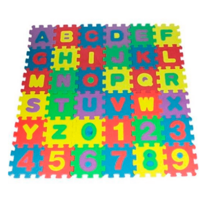 TAPETE BORRACHA E.V.A 28X28X5MM 36PCS ALF/NUM. R.7003
