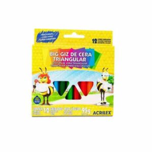 GIZÃO DE CERA 12 CORES TRIANGULAR ACRILEX