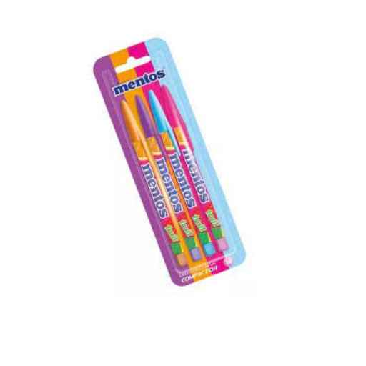 CANETA COMPACTO JET LUX  MENTOS BLISTER C/4